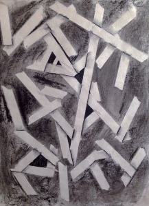 Layers. Charcoal and Masking tape. 18